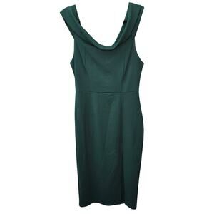Windsor Dress Womens Large Emerald Green High Slit Off the Shoulders Holiday